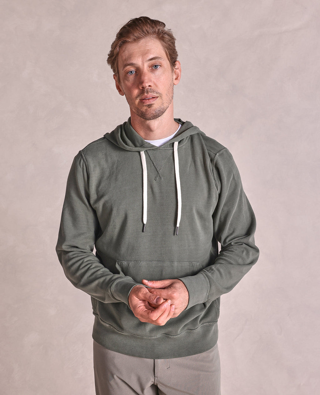 The Montauk - Garment Washed Hoodie - Olive